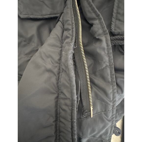 J. Crew Mens Snorkel Parka Jacket Faux Fur Hood Navy Blue Cold Weather Size S - Picture 16 of 16